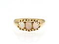 1912 three stone opal carved ring in 18kt yellow gold