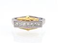 Princess cut diamond band ring with frosted channel settings