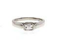 Art Deco emerald cut east to west diamond solitaire