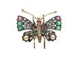 Antique ruby, pearl, emerald and diamond butterfly ring