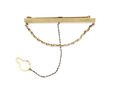 Vintage 9kt yellow gold frosted tie slide with safety chain