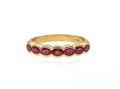 Vintage 18kt yellow gold ruby half eternity ring