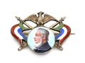 Commemorative South African brooch with medallion of President Kruger