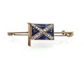 Retro sapphire and diamond Scottish flag brooch in gold
