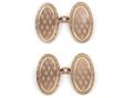 1924 oval engine turned cufflinks in 9kt rose gold