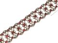 French Art Nouveau Silver & Gold Openwork Bracelet Set With Garnets