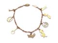 Vintage Charm Bracelet with Eight Charms in 9kt Yellow Gold
