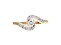 Diamond solitaire twist engagement ring in 18kt yellow gold