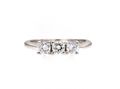 Diamond three stone engagement ring in 18kt white gold