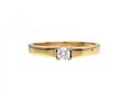 0.12ct round brilliant cut diamond solitaire ring in yellow gold