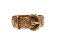Edwardian 18kt Yellow Gold Carved Buckle Ring