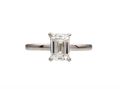1.00ct emerald cut diamond solitaire ring in platinum