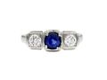Art Deco style sapphire and diamond three stone ring