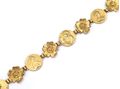 Art Nouveau flower and femme portrait bracelet in 18kt yellow gold