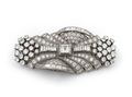 Art Deco Multi Diamond Cut Cluster Brooch in Platinum