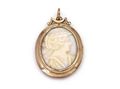 Vintage hardstone cameo and open locket pendant in 9kt gold