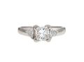 Princess cut diamond solitaire engagement ring in platinum