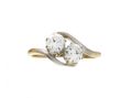 Antique Diamond Toi et Moi Two Stone Twist Ring in 18kt Yellow Gold