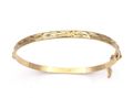 1980s Engraved Solid Hinged Bangle in 9kt Yellow Gold