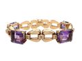 1940s Amethyst & 18kt Yellow Gold Open Link Bracelet