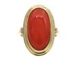Retro Oval Coral Dress Ring in 14kt Yellow Gold