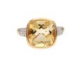 Citrine & Diamond 18kt Yellow Gold Dress Ring