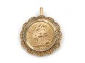 1980s Sovereign Coin Pendant Brooch in 9kt Gold
