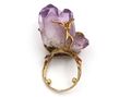 Vintage Amethyst Geode Crystal Dress Ring in 18kt Yellow Gold