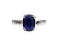 Modern Oval Sapphire Solitaire Ring in 18kt White Gold