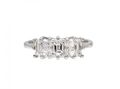 1.50ct three stone Asscher cut diamond ring in 18kt white gold