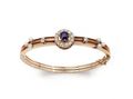 Antique Sapphire, Diamond & Pearl Hinged Bangle in 18kt Rose Gold