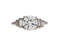 Art Deco 1.25ct diamond solitaire ring with step shoulders