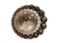 smokey quartz and diamond cocktail ring,