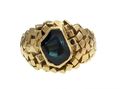 1970s Sapphire Cubist Ring in 18kt Yellow Gold