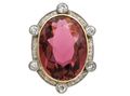 Edwardian reddish purple tourmaline and diamond cluster ring