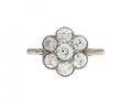 Edwardian diamond floral cluster ring in platinum