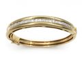 Vintage Carre Cut Diamond Hinged Bangle in 18kt Yellow Gold