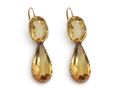 Antique Citrine Day & Night Earrings in Yellow Gold