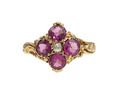Victorian Diamond & Almandine Garnet Cluster Ring in 18kt Gold