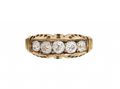 1882 Old Mine cut diamond five stone ring in 18kt gold