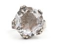 Vintage Swedish Sterling Silver & Rock Crystal Cocktail Ring