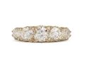 Victorian five stone Old European cut diamond carved ring