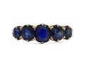 Victorian graduating sapphire five stone ring in 18kt yellow gold