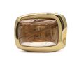 Vintage Boodles golden rutilated quartz rectangular dress ring