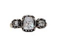 Early Victorian Old Mine cut diamond tulip engagement ring