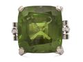 Retro peridot and diamond cocktail ring in 18kt white gold