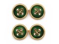 Vintage green enamel and 18kt yellow gold double button cufflinks