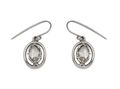 Retro rose cut diamond drop earrings in 18kt white gold