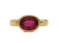 Pink tourmaline East to West solitaire ring by Gaetano Chiavetta