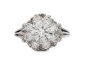 1960s French diamond coronet cluster engagement ring